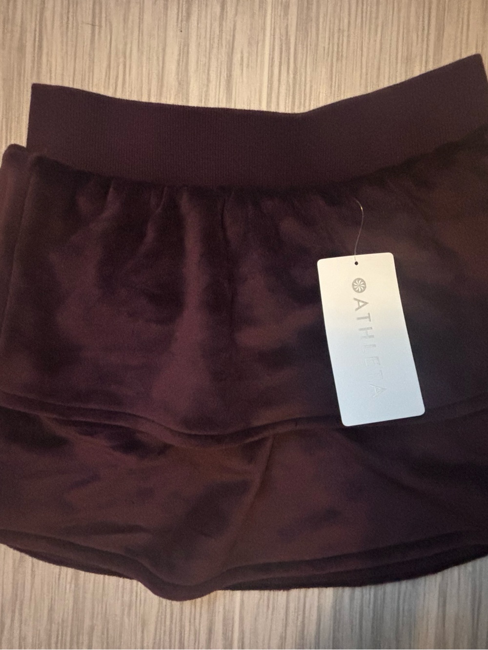 Athleta Girls Deep Maroon Velvet Skort with Stretch Waistband